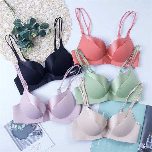 Push Up Bra Sexy, Comfortable Lingerie for Women Pack of 5 Supportive, Solid Color Bra