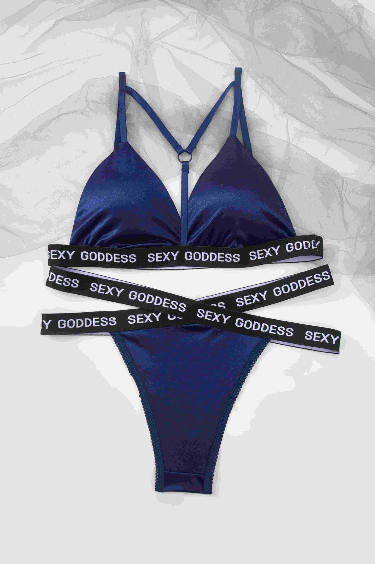 Sexy Goddess Bra and Panty Set 4-Piece Lingerie Set for Women