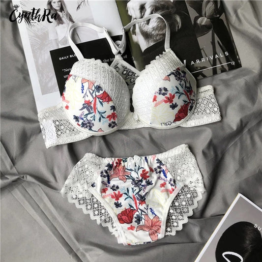 Women's Bra Push Up Bra Bustier Front Closure Adjustable Straps Lace Non-Iron Padded Underwear Cup Crop Lingerie Top Underwear Breathable Bra