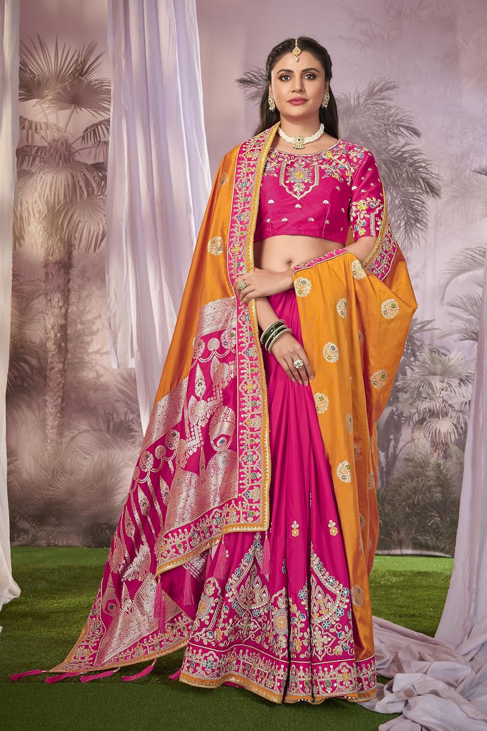 Elegant Red Banarasi Silk Saree with Soft Texture & Gleaming Blouse Piece Traditional Indian Ethnic Wear