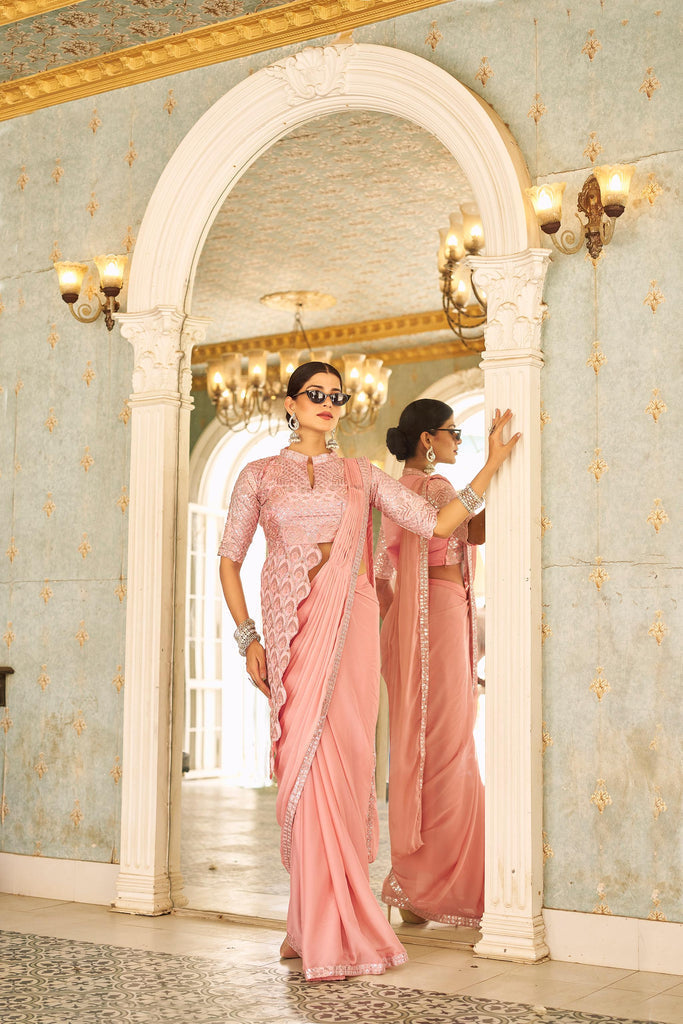 Designer Heavy Embroidery Saree Full Stitch, Perfect Fit