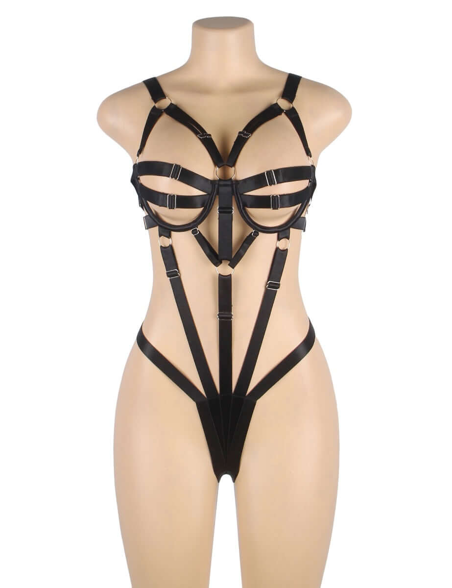 Sexy Red Adjustable Bondage Bodysuit Women’s Erotic Lingerie Set