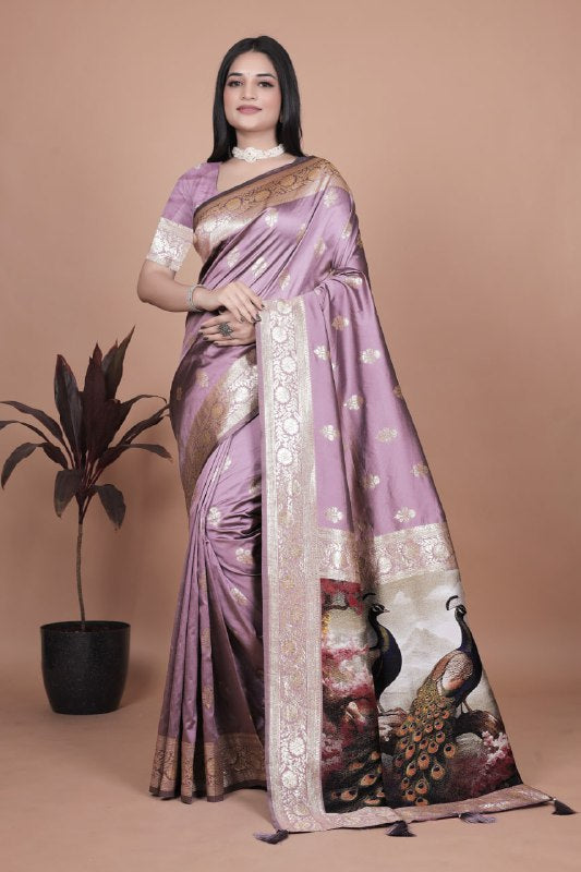 Majestic Pure Silk Saree with Intricate Peacock Pallu Traditional Indian Wedding Wear