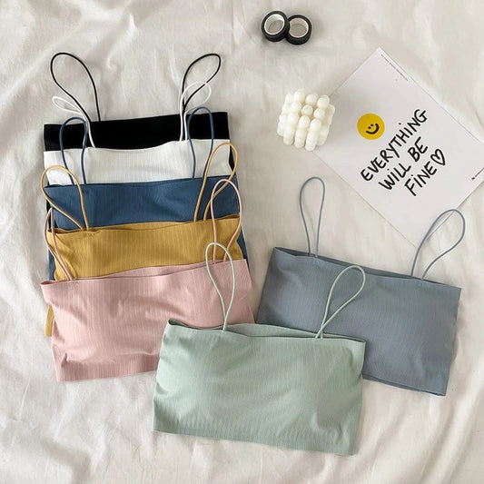 Seamless Ice Silk Tube Top Bras for Women – Padded, Traceless, Comfortable Underwear (Pack of 5)