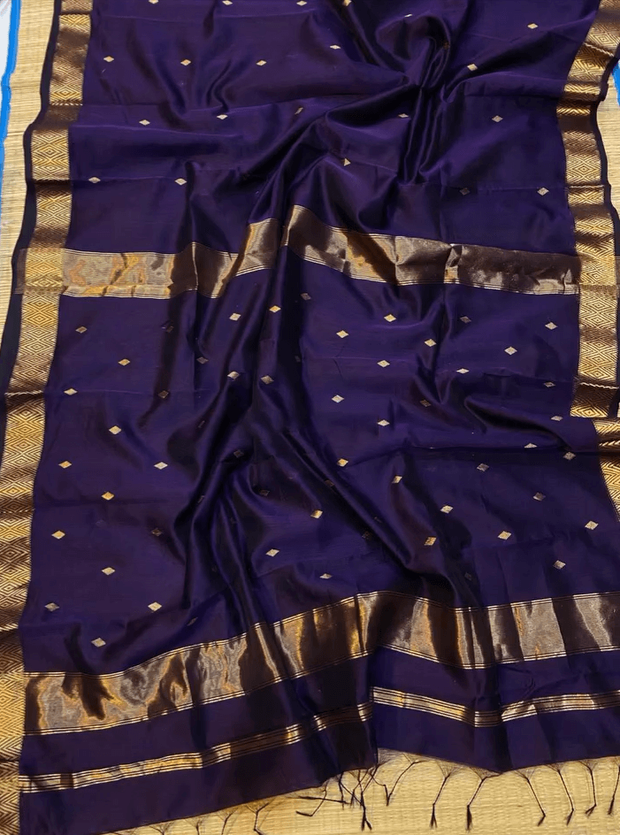 Elegant Purple Cotton Silk Saree with Stylish Designer Blouse Piece Perfect Traditional Wear