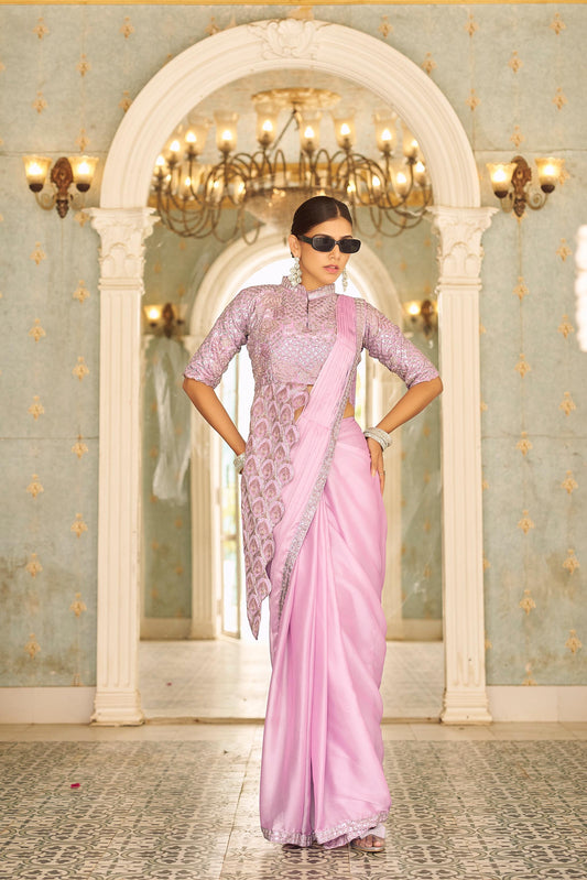 Designer Heavy Embroidery Saree Full Stitch, Perfect Fit
